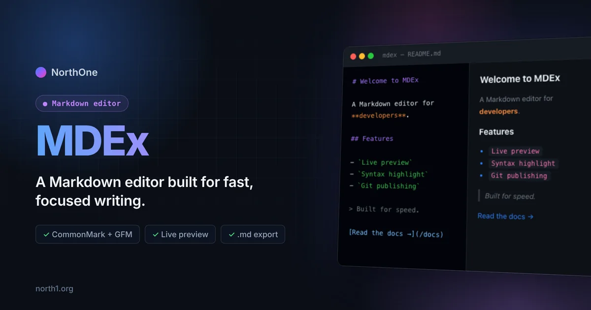 MDEx: Fast Browser-Based Markdown Editor